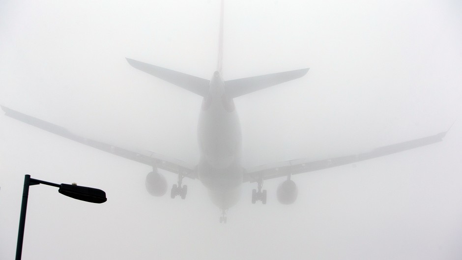 Travel chaos as flights cancelled while others diverted as fog blankets the north-east