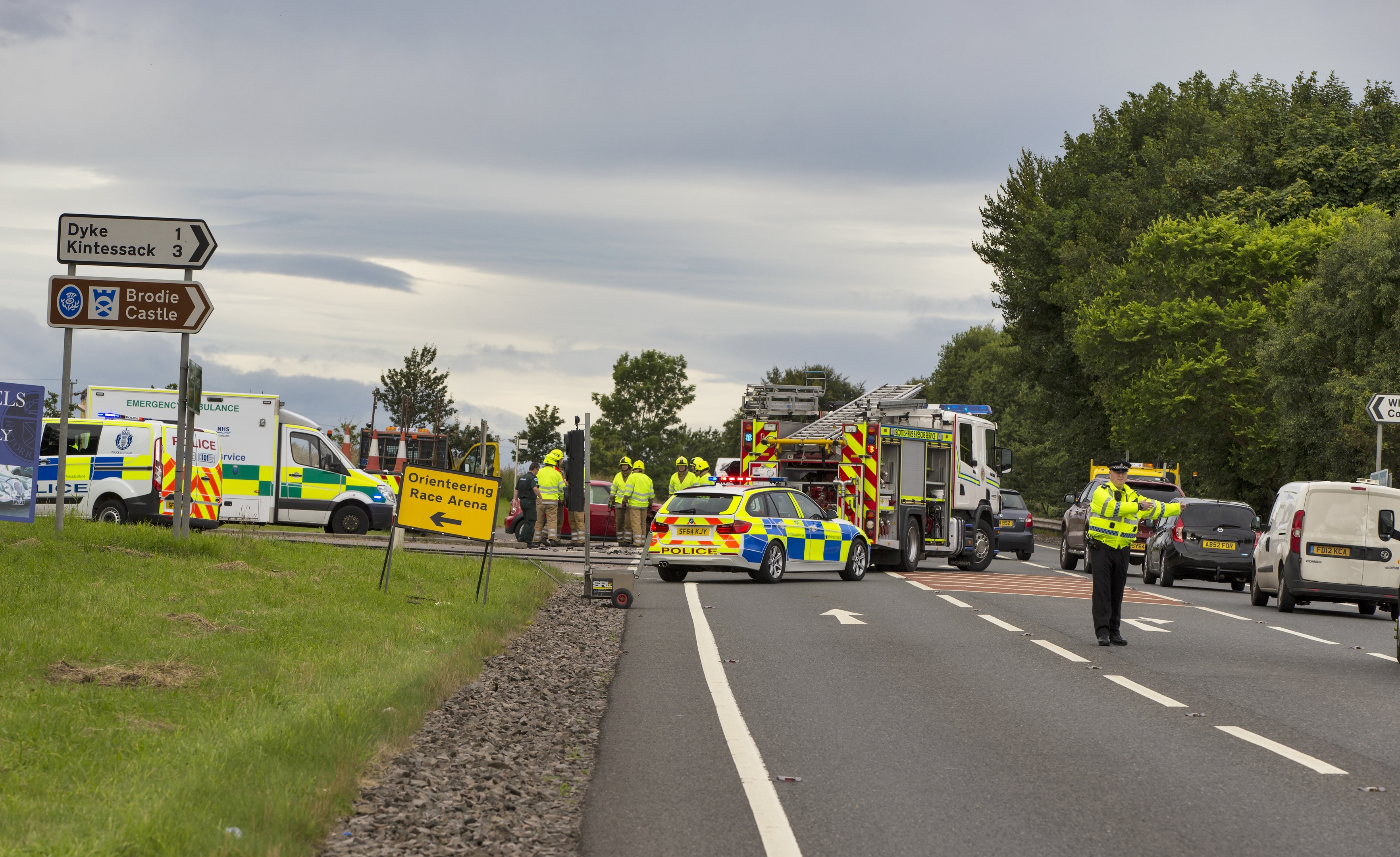 A96 blocked at Brodie after accident