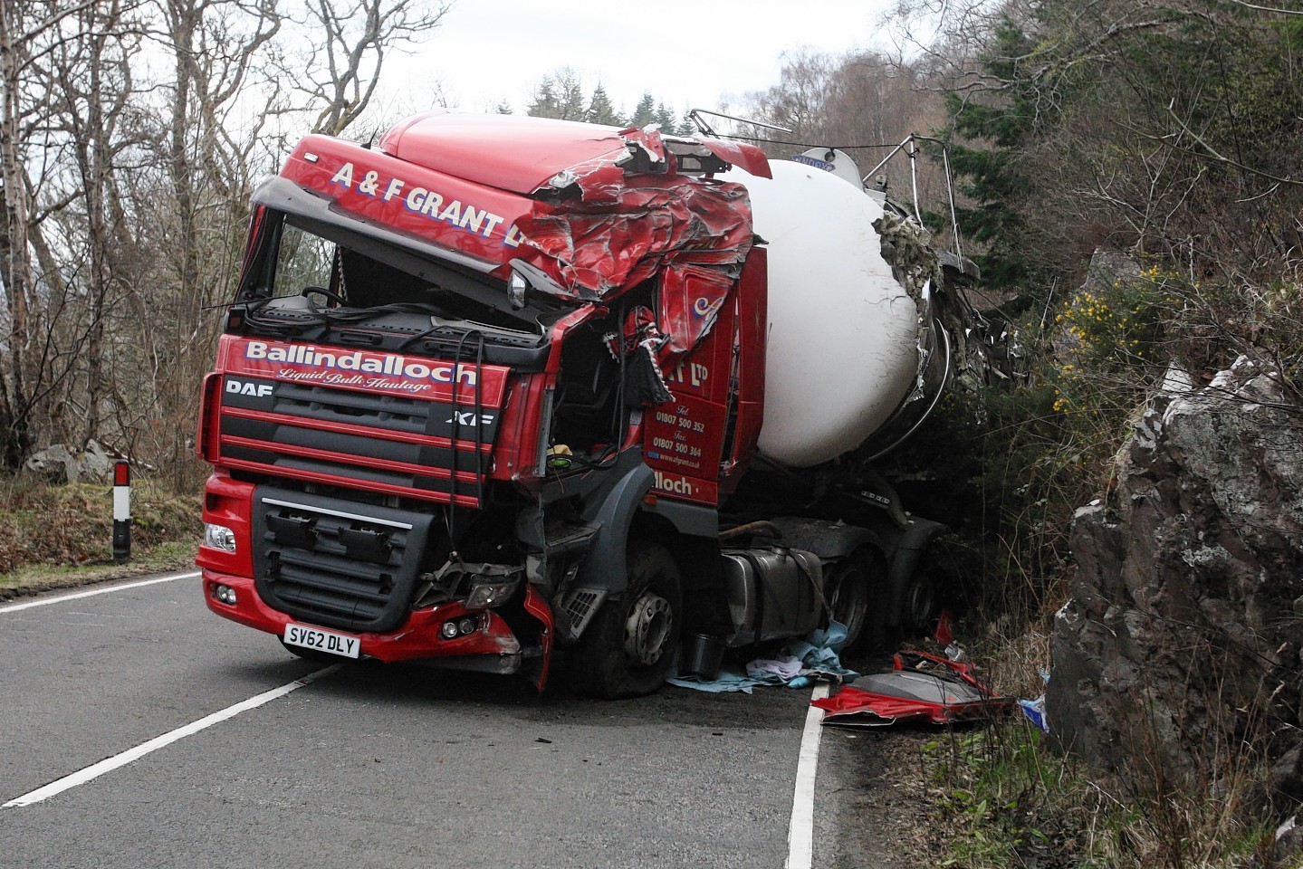 Busy north road blocked by tanker crash