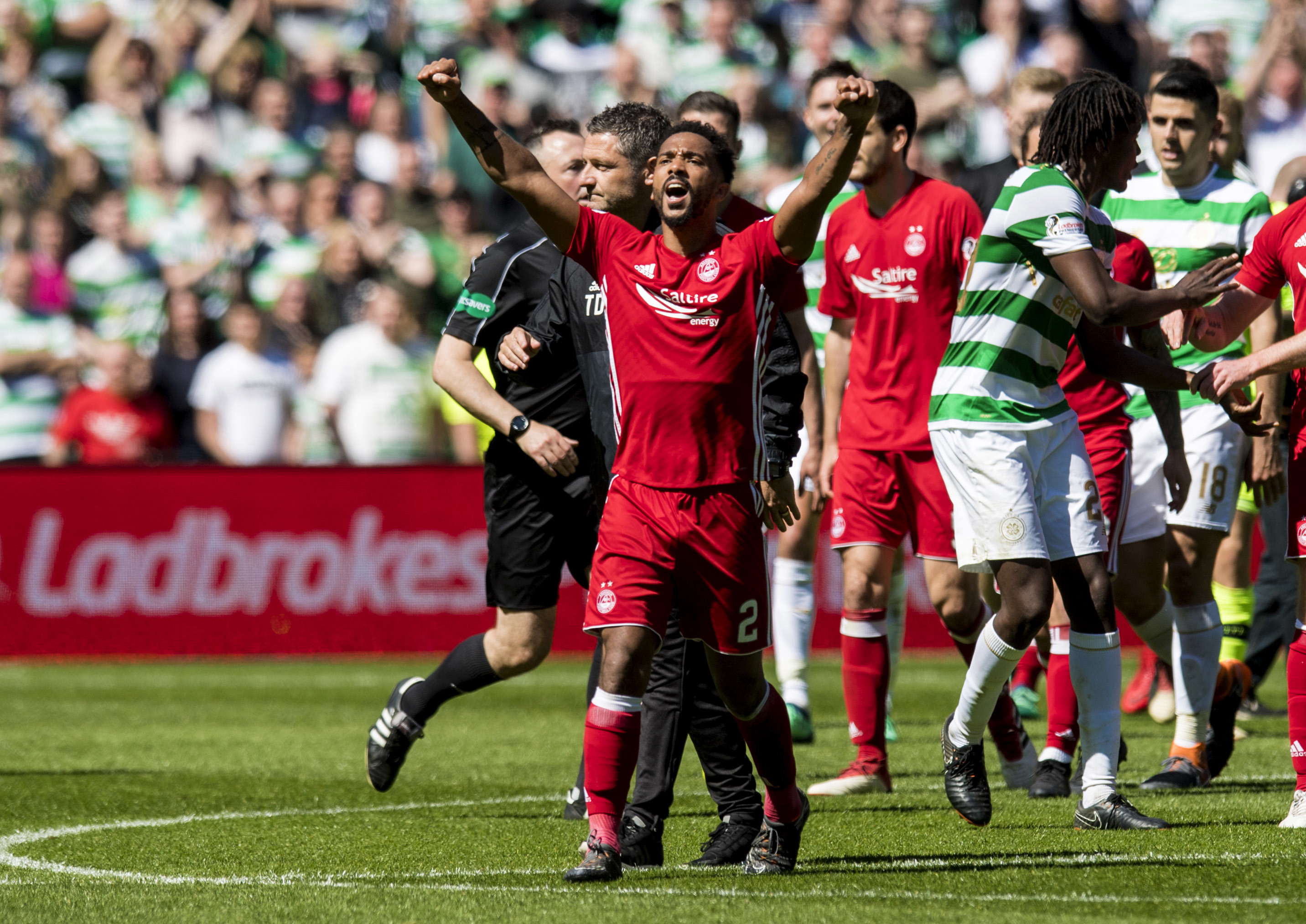 Aberdeen appeal Shay Logan’s red card against Celtic