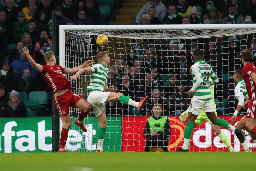 Ten man Dons beaten by Celtic in Glasgow