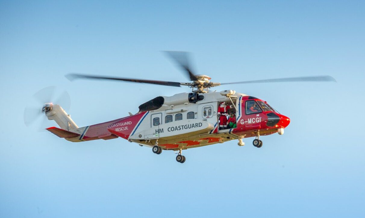 No need for reindeer as Santa flies high in Shetland coastguard helicopter