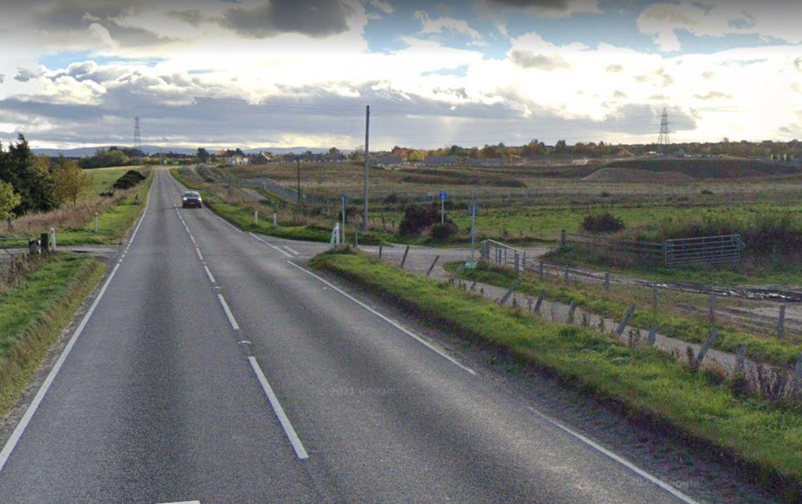 A941 Elgin Temporary road in field to be used during roadworks