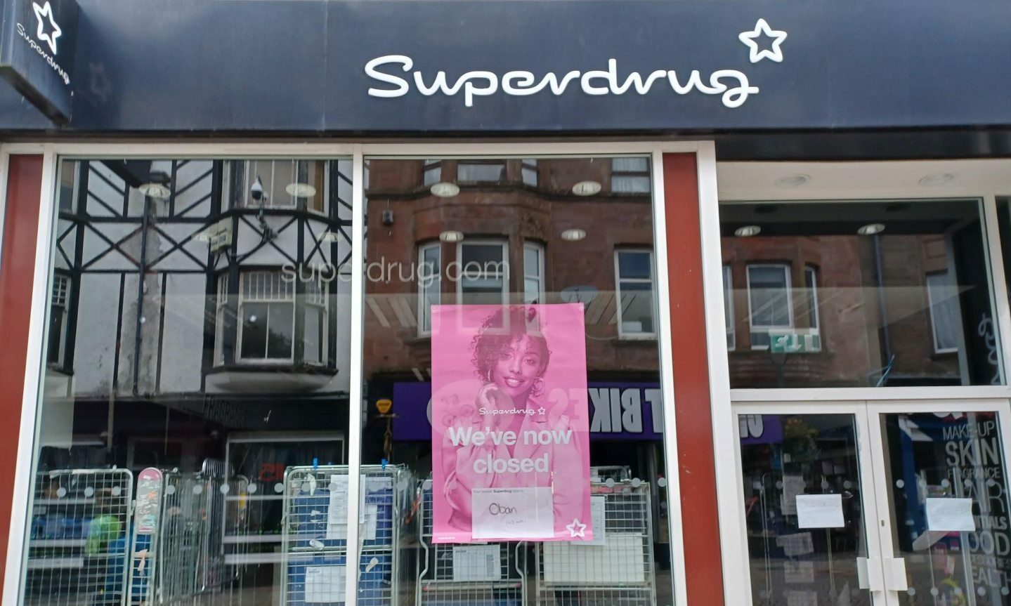 Superdrug Fort William closes making Oban the nearest branch