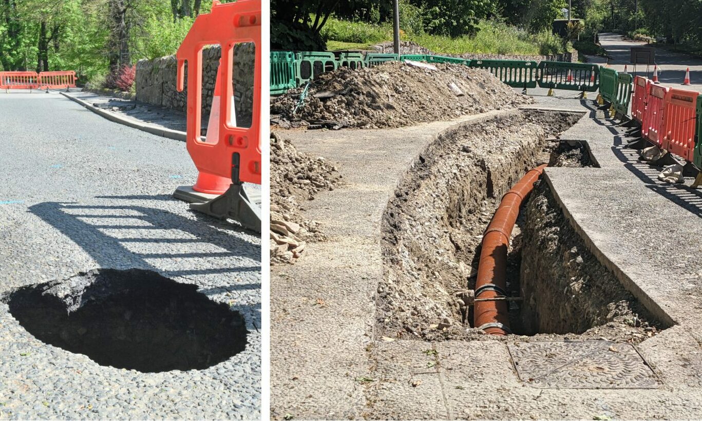 Fife Street still closed in Dufftown after sinkhole appears