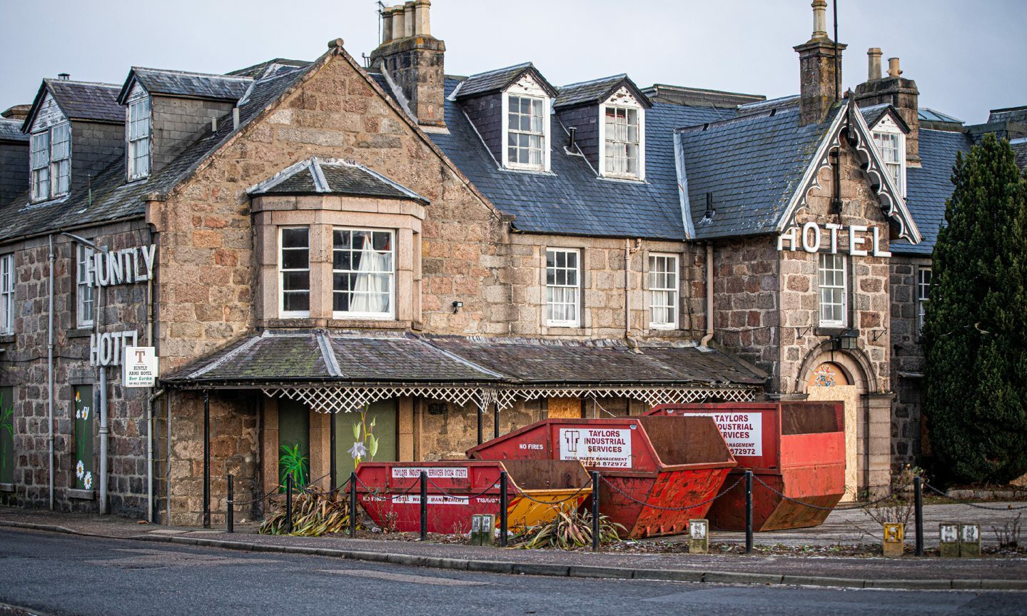 Huntly Arms Hotel plans as owner improves abandoned building