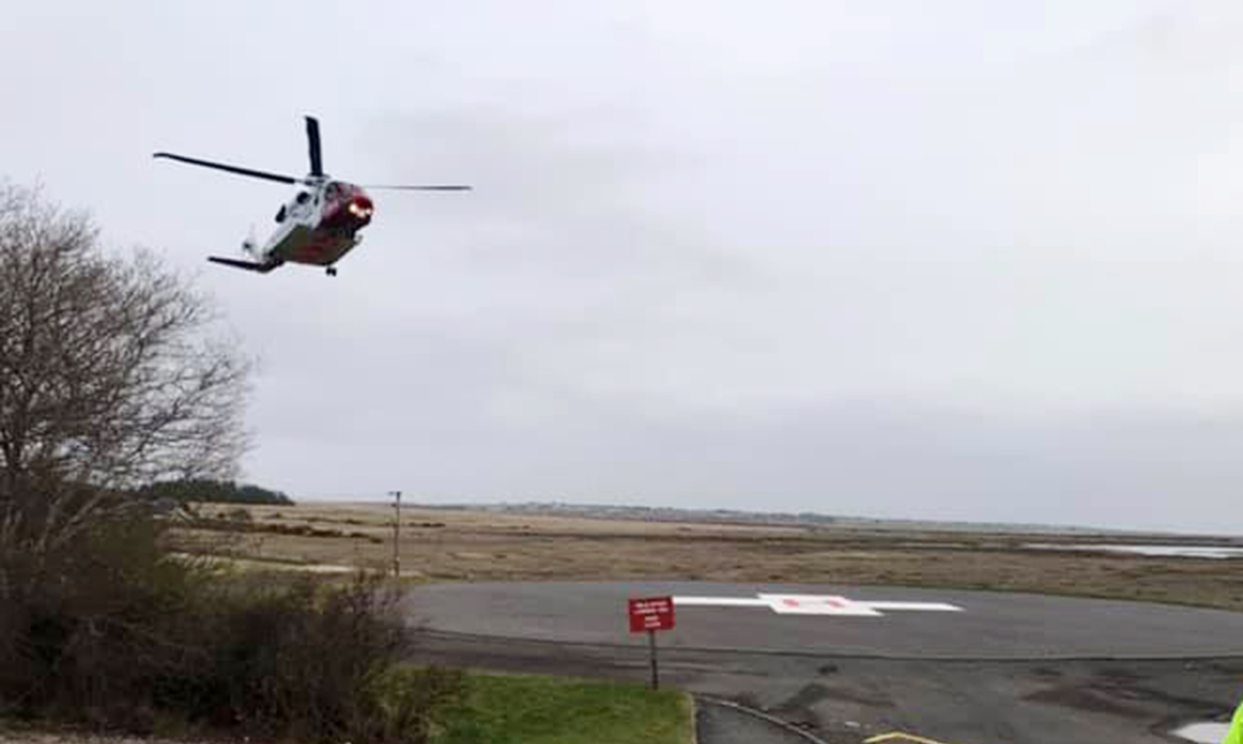 Vital helicopter landing site operational near Western Isle Hospital