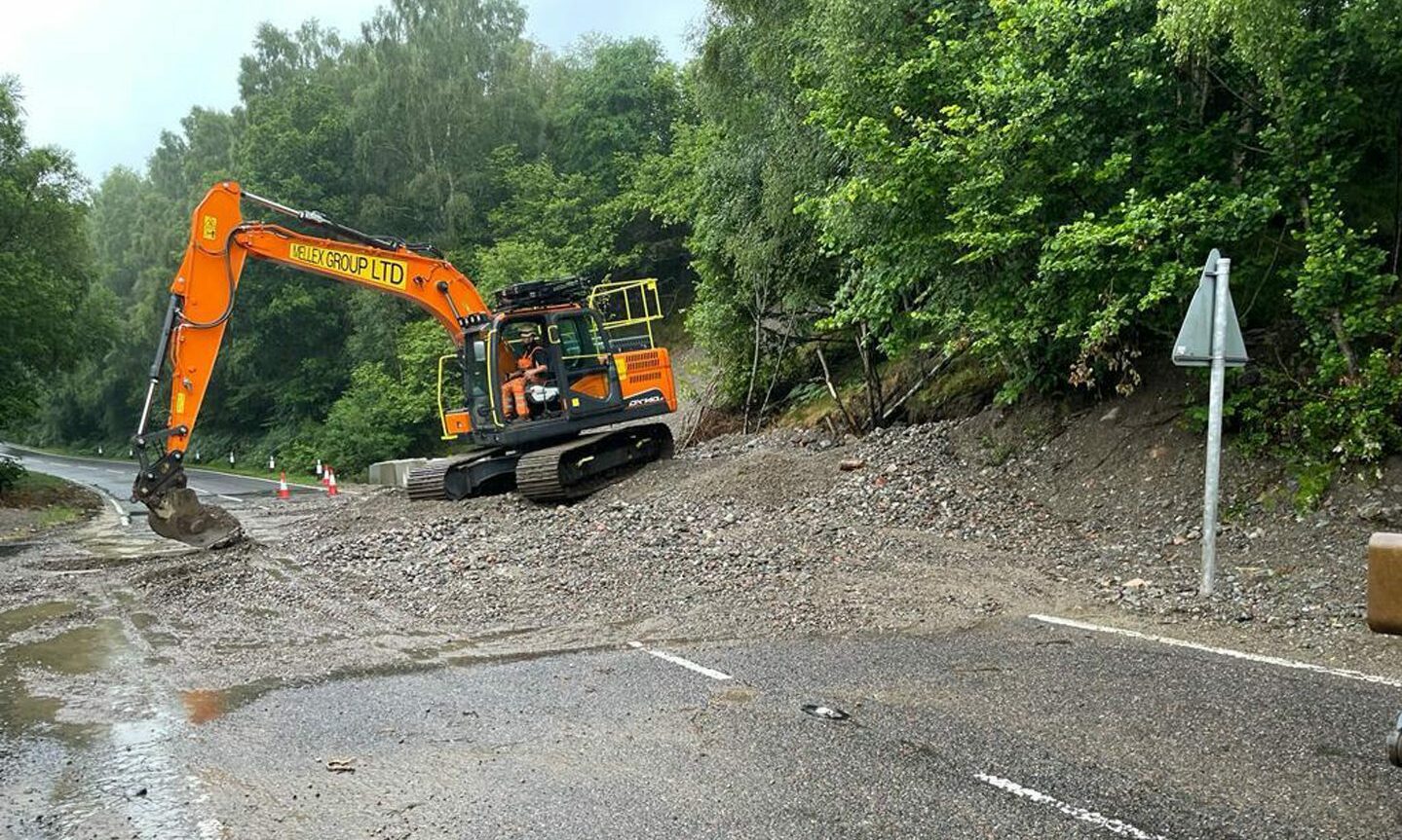 Landslide closes A86 near Roybridge