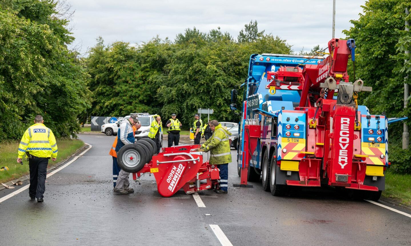 Lorry sheds its load on A96 near Lhanbryde