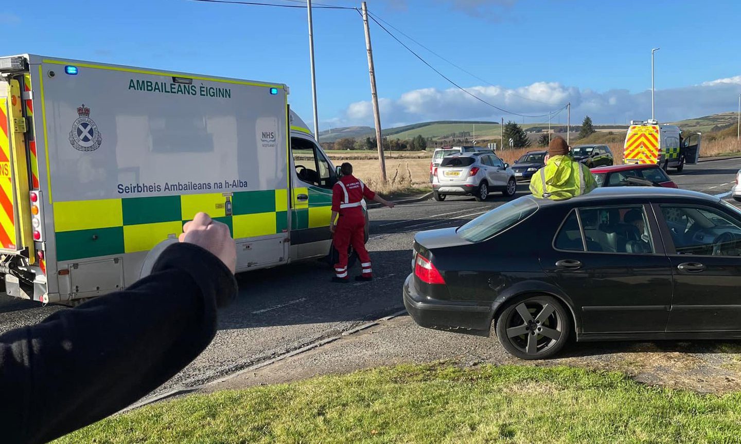 Girl, 7, and woman airlifted to hospital after two-car crash on A90 - Daily  Record