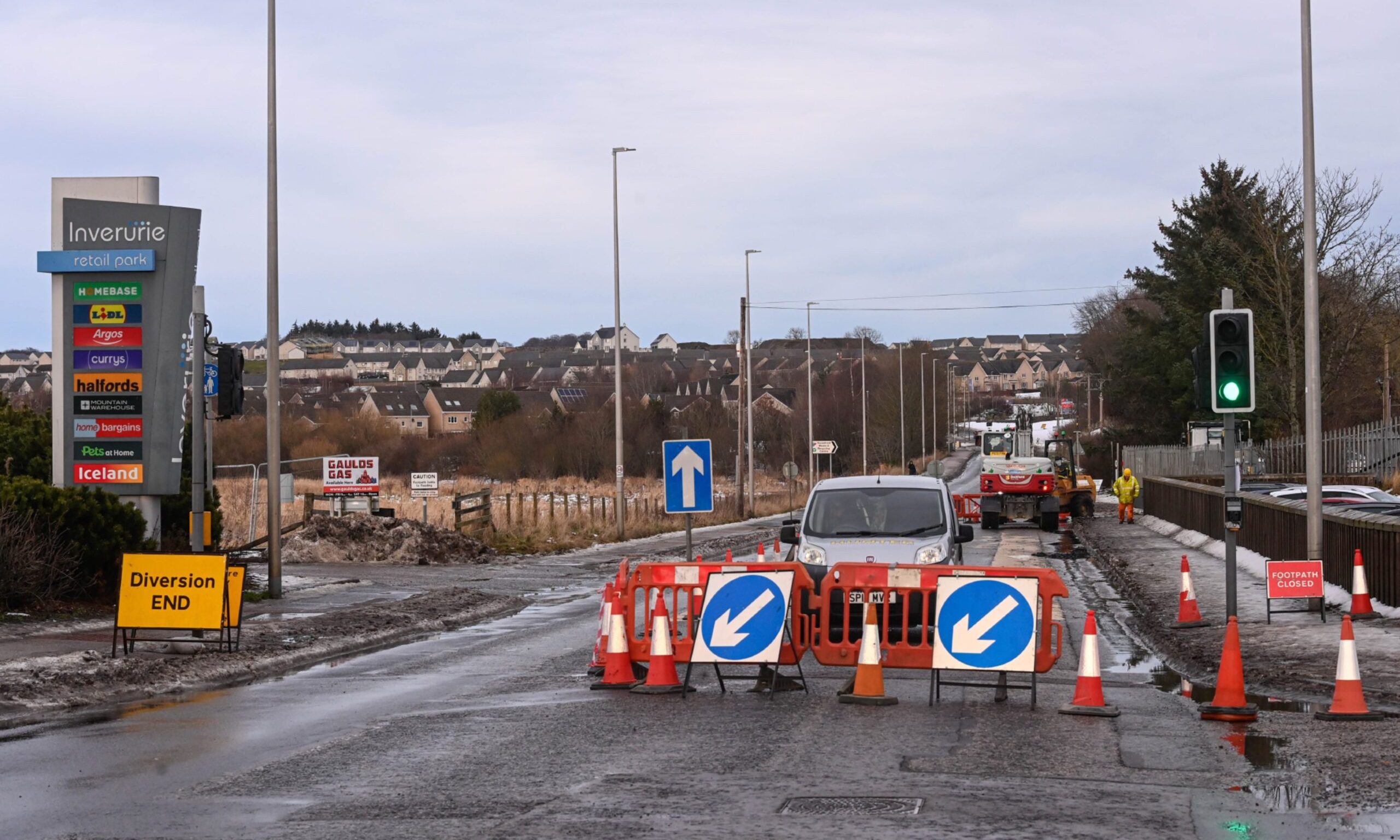 Roadworks begin near Inverurie retail park