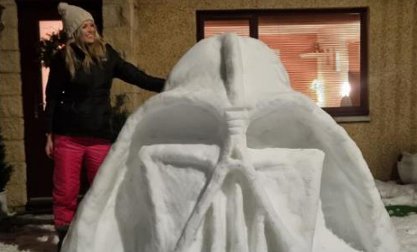 Mum wows with snow sculptures