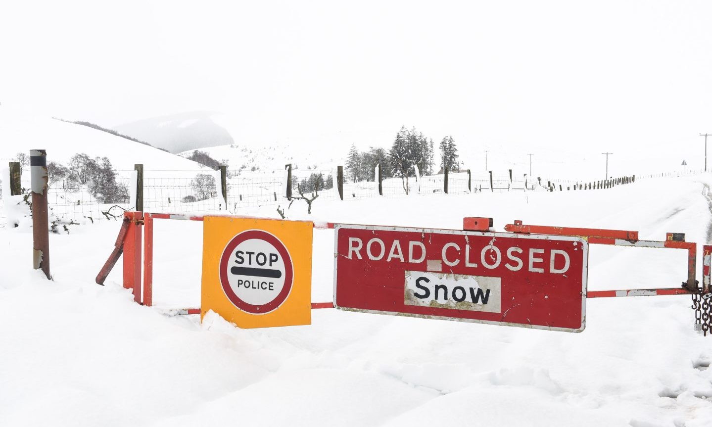 Snow gates closed on A939 due to adverse weather