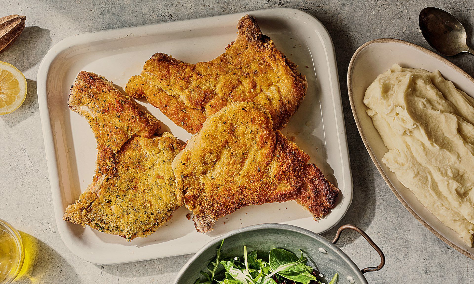 Reicpe: Gino D’Acampo’s crispy breaded pork chops with rosemary