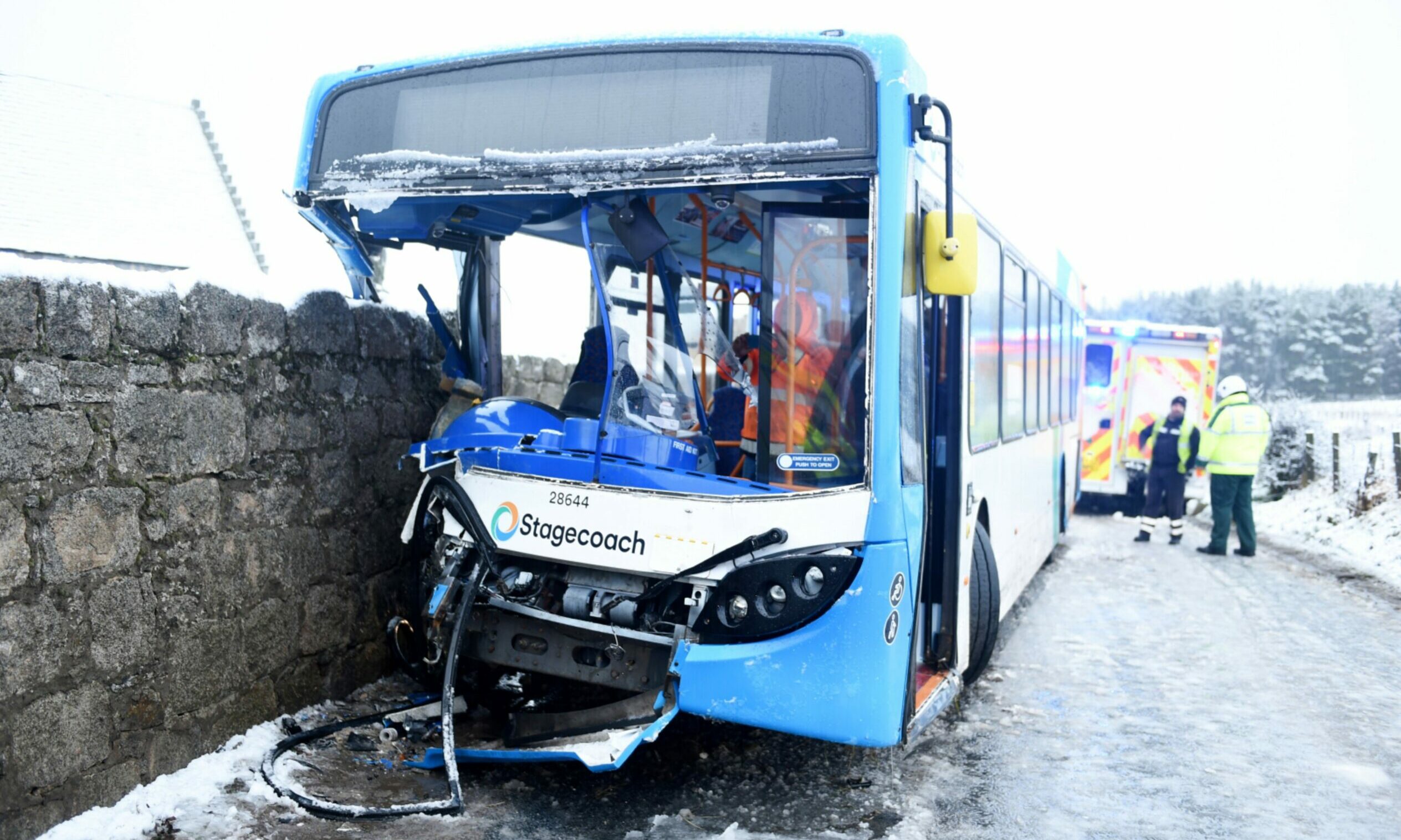 Bus Driver Taken To Hospital After Crashing Into Wall Near Snowy Nethy ...